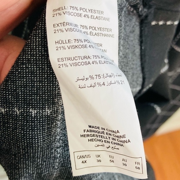 Michel Studio black short sleeve windowpane check print shift dress - Picture 4 of 6